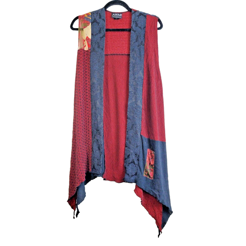 AHNI Womens Top Layering Kimono Waterfall Art To Wear Lagenlook Asymmetrical Hem